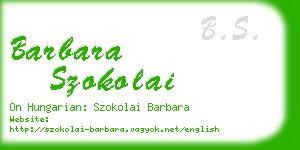 barbara szokolai business card